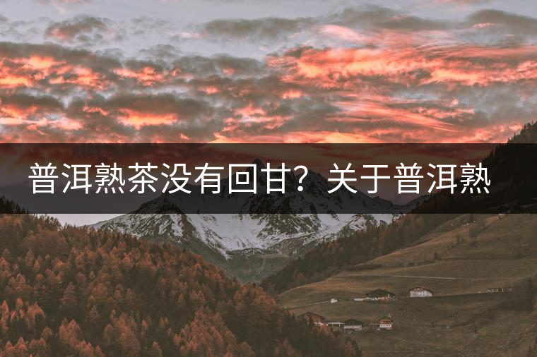 普洱熟茶沒有回甘？關(guān)于普洱熟茶的這些知識你必須知道！