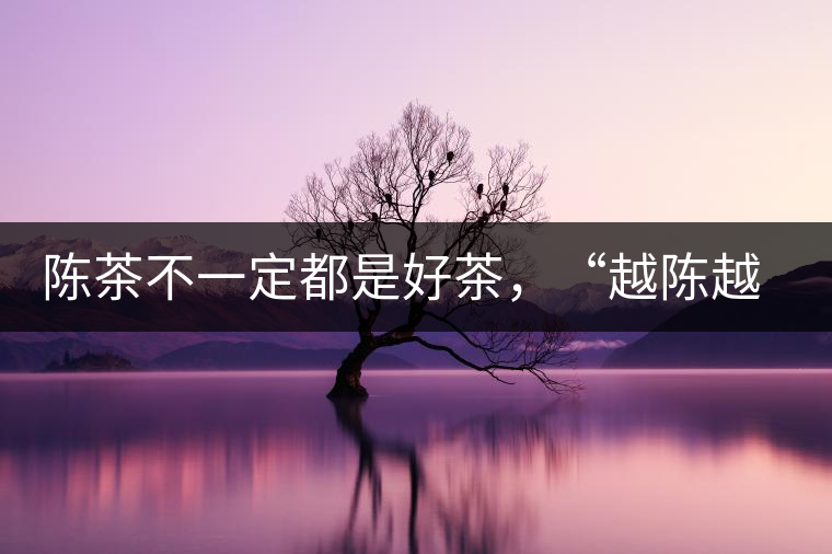 陳茶不一定都是好茶，“越陳越香”也要看茶種類！