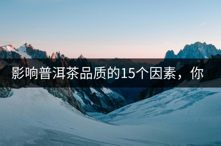 影響普洱茶品質(zhì)的15個(gè)因素，你知道幾個(gè)？