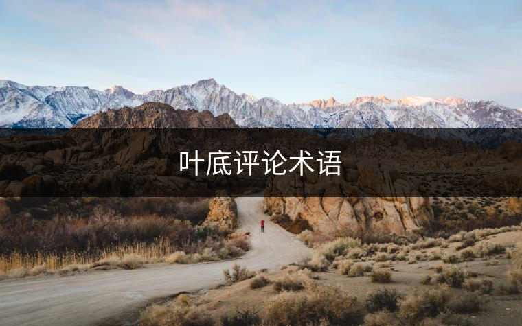 葉底評(píng)論術(shù)語 葉底評(píng)論術(shù)語