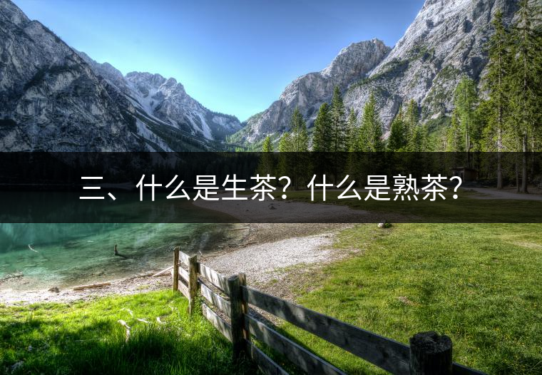 三、什么是生茶？什么是熟茶？