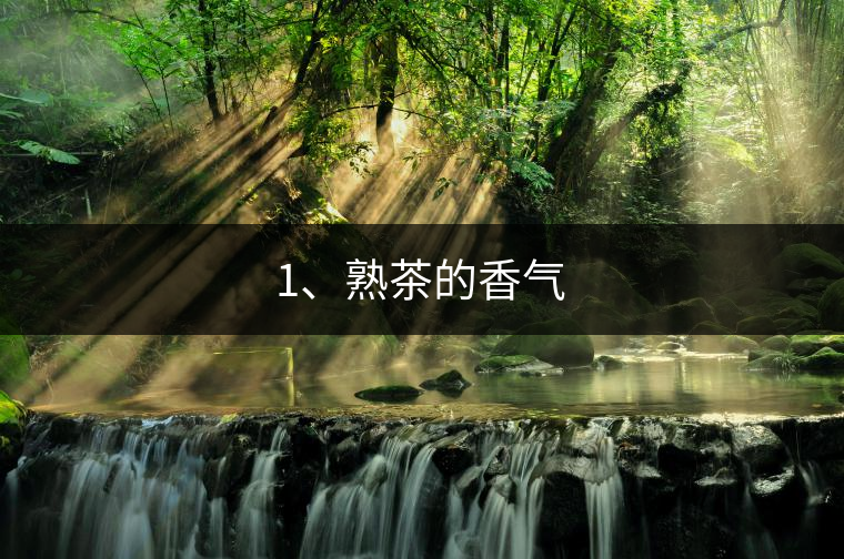 1、熟茶的香氣