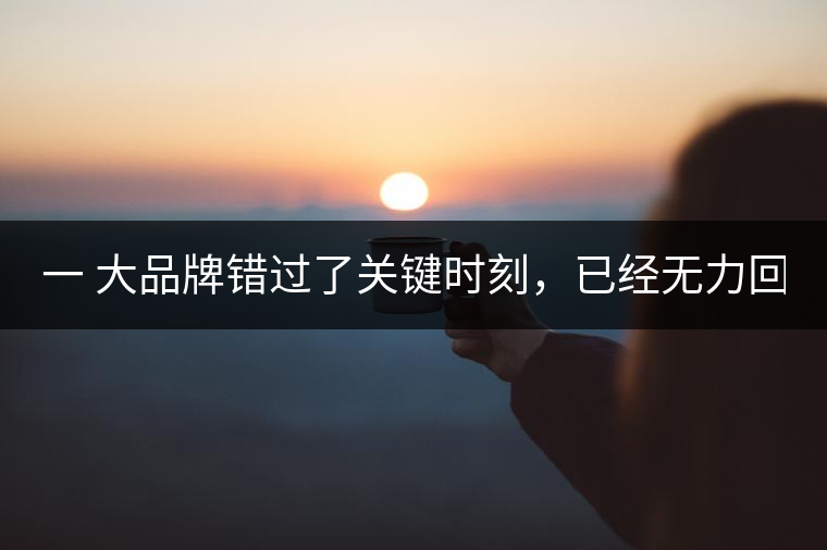 一 大品牌錯(cuò)過(guò)了關(guān)鍵時(shí)刻，已經(jīng)無(wú)力回天！