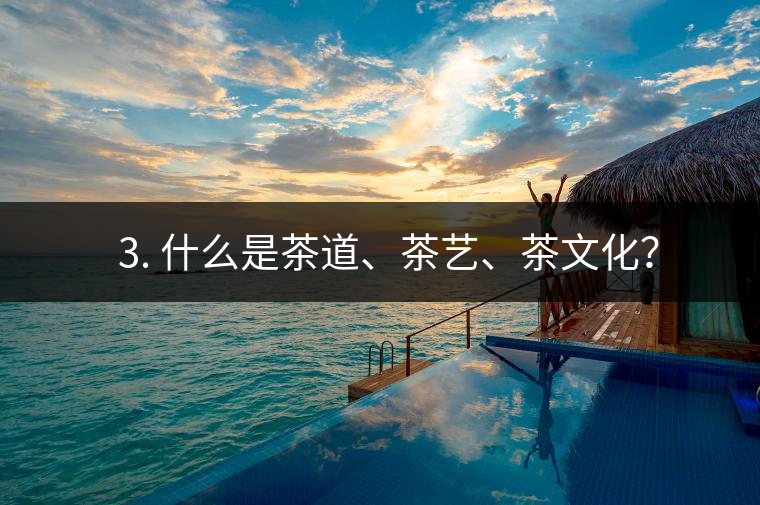 ? 3. 什么是茶道、茶藝、茶文化？