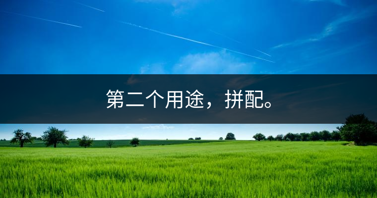 第二個用途，拼配。